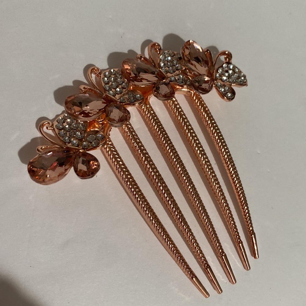 Comb with Stones and Butterfly 🌸